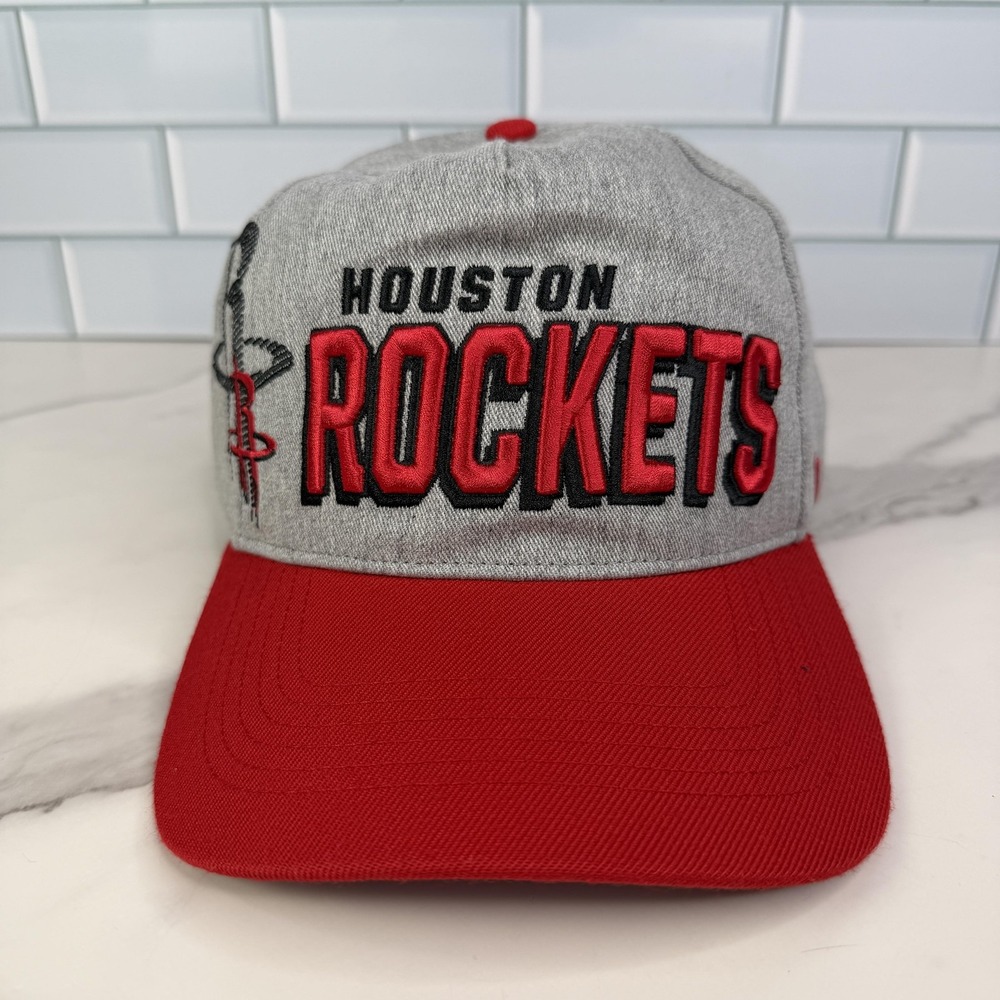 Houston Rockets Hat Cap Snap Back Mens One Size Heather Gray Red 47 Basketball‎